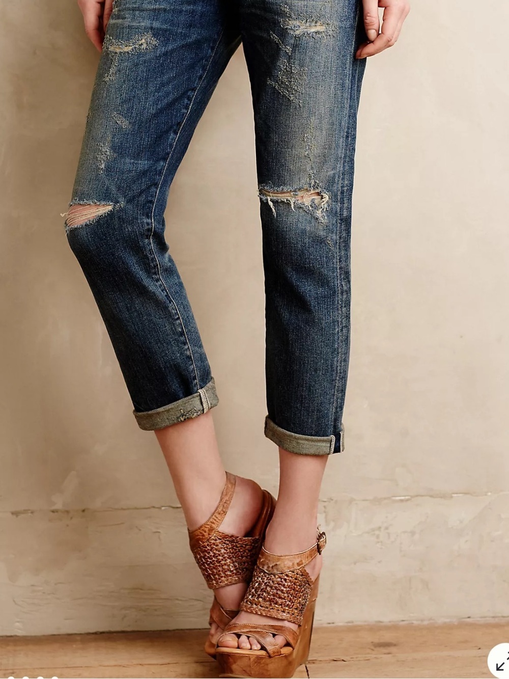 Anthropologie Bed Stu Petra Woven Leather Platform Wedge Sandals 11 Brown  Y2K